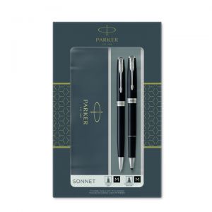Zestaw Parker Sonnet Duo CT, Pióro kulkowe + Długopis, Black Laquer