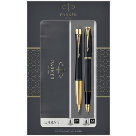 Zestaw Parker Urban Duo MBLK GT BP+RB, Pióro kulkowe + Długopis, Czarne