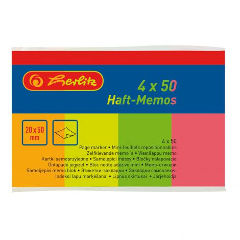 Kartki samoprzylepne Herlitz 20x50mm, 4x50szt - 2