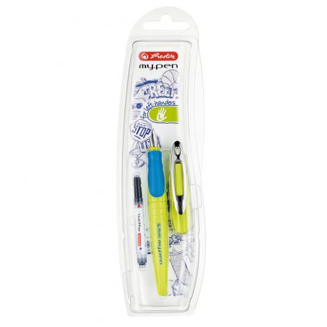 Pióro wieczne Herlitz My Pen dla leworęcznych, Limonkowo-niebieskie