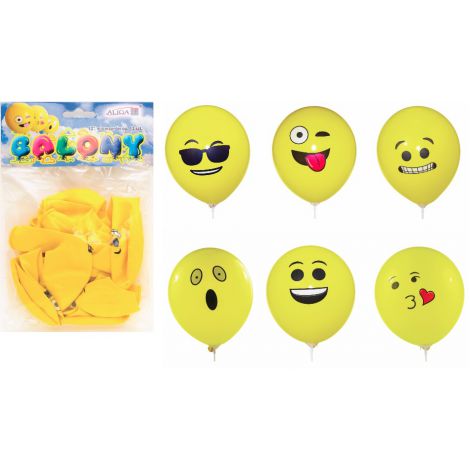 Balony buźki 30cm mix 12 szt. - 2