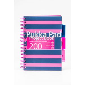 Kołozeszyt Pukka Pad Project Book Navy A5/100/80g kratka, różowy