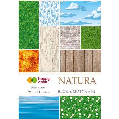 Blok z motywami Happy Color Natura A4/15/80g