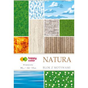 Blok z motywami Happy Color Natura A4/15/80g