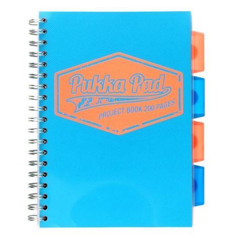 Kołozeszyt Pukka Pad Project Book Neon B5/100/80g kratka, niebieski