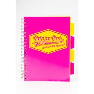 Kołozeszyt Pukka Pad Project Book Neon B5/100/80g kratka, różowy