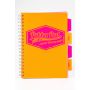 Kołozeszyt Pukka Pad Project Book Neon B5/100/80g kratka, pomarańczowy - 2