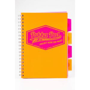 Kołozeszyt Pukka Pad Project Book Neon B5/100/80g kratka, pomarańczowy