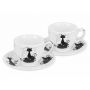 Komplet dwóch filiżanek Carmani 100ml espresso ze spodkami - Koty - 3