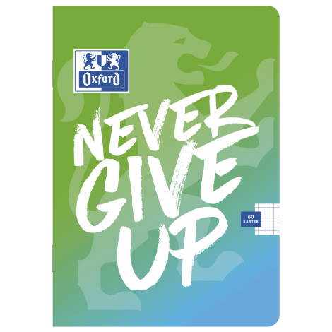 Zeszyt Oxford Never Give Up A4/60 kratka, z marginesem - 3