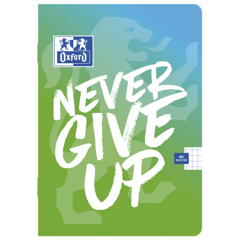 Zeszyt Oxford Never Give Up A5/60 kratka, z marginesem - 6