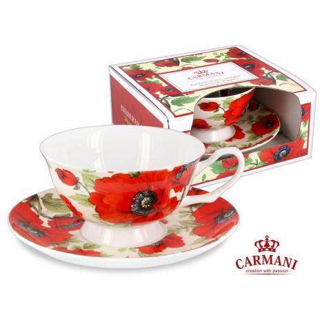 Filiżanka Carmani 200ml ze spodkiem - Maki