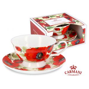 Filiżanka Carmani 200ml ze spodkiem - Maki