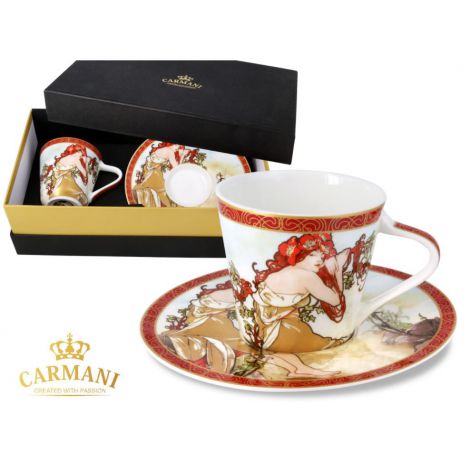 Filiżanka Carmani 225ml ze spodkiem - A. Mucha, Cztery pory roku, Lato