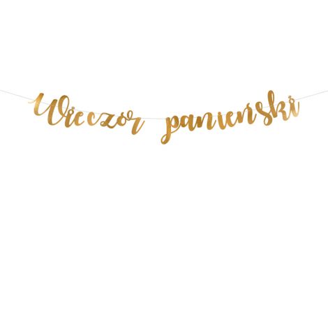Baner Wieczór panieński, 150 x 21,5 cm, złoty