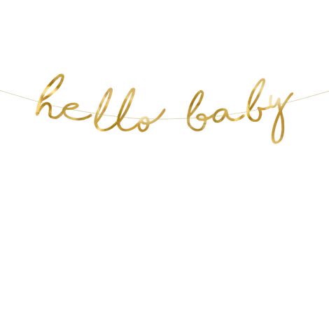 Baner Little Star - Hello Baby, 18 x 70 cm, złoty