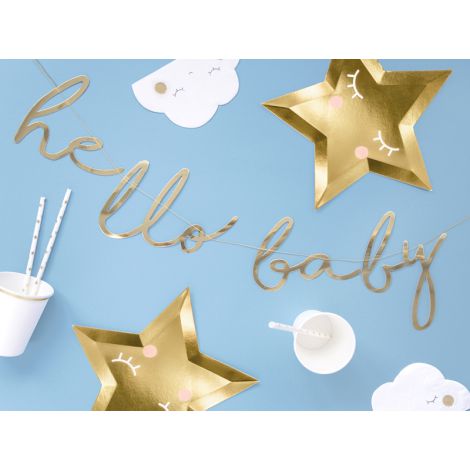 Baner Little Star - Hello Baby, 18 x 70 cm, złoty - 2