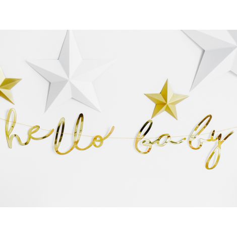 Baner Little Star - Hello Baby, 18 x 70 cm, złoty - 6
