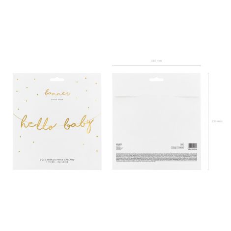 Baner Little Star - Hello Baby, 18 x 70 cm, złoty - 3
