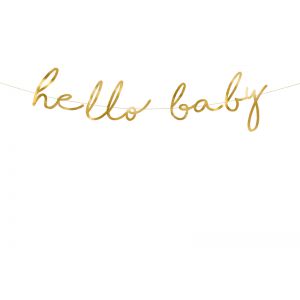 Baner Little Star - Hello Baby, 18 x 70 cm, złoty