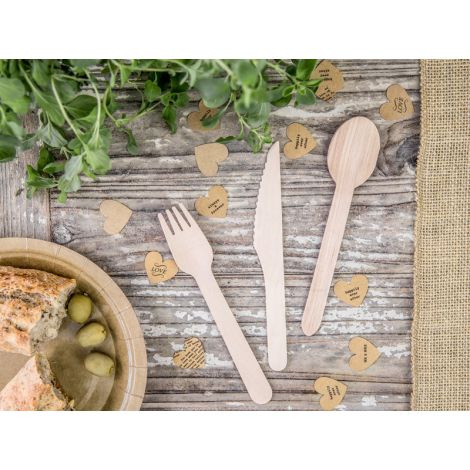 Sztućce drewniane Woodland, 16 cm, 18 sztuk - 4