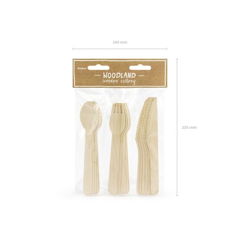Sztućce drewniane Woodland, 16 cm, 18 sztuk - 2