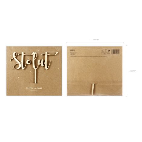 Topper drewniany Sto lat, 14 cm - 3
