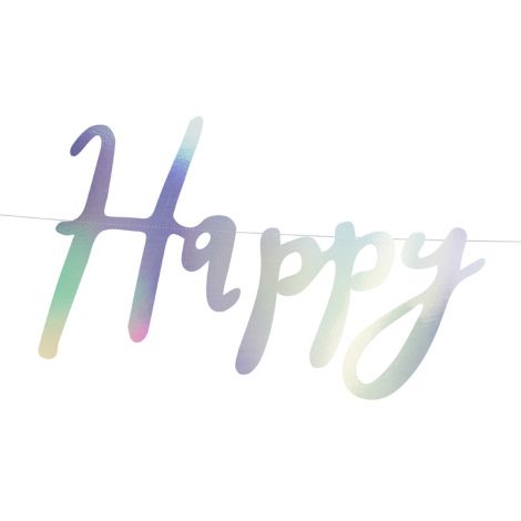 Baner Happy Birthday, 16,5 x 62 cm, opalizujący - 2