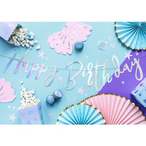 Baner Happy Birthday, 16,5 x 62 cm, opalizujący - 3