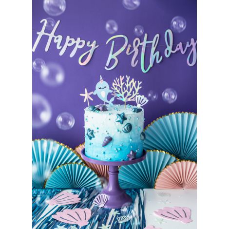 Baner Happy Birthday, 16,5 x 62 cm, opalizujący - 4
