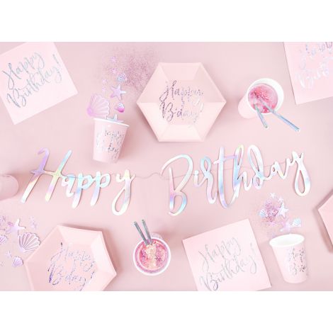 Baner Happy Birthday, 16,5 x 62 cm, opalizujący - 8