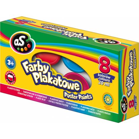Farby plakatowe As, 8 kolorów, 20 ml