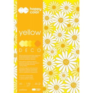 Blok Happy Color Deco Yellow A5/20/170g 5 kolorów