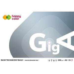 Blok techniczny Happy Color GigA Biały A2/15/250g