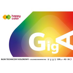 Blok techniczny Happy Color GigA Kolorowy A2/10/220g
