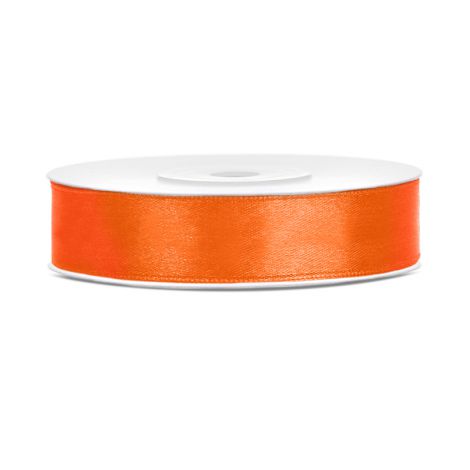 Tasiemka satynowa PartyDeco Pomarańczowa, 12mm x 25m
