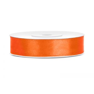 Tasiemka satynowa PartyDeco Pomarańczowa, 12mm x 25m