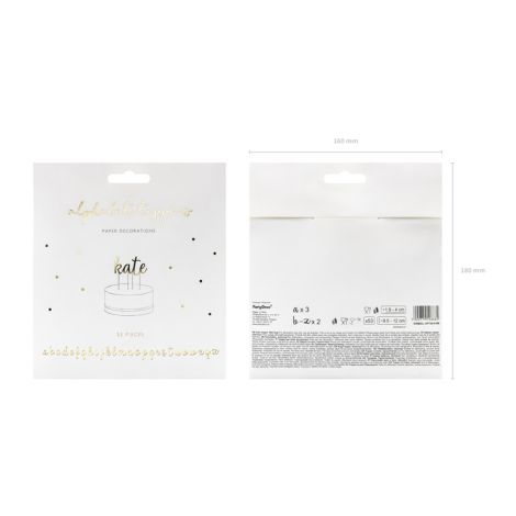 Toppery Alfabet, złote, 9,5 - 12 cm, 53 sztuki - 5