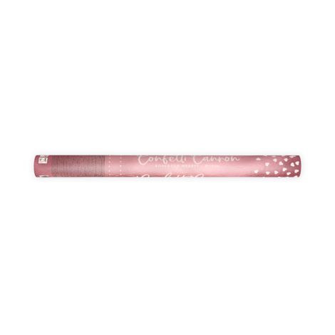 Tuba konfetti PartyDeco z sercami, różowe złoto, 60cm - 2