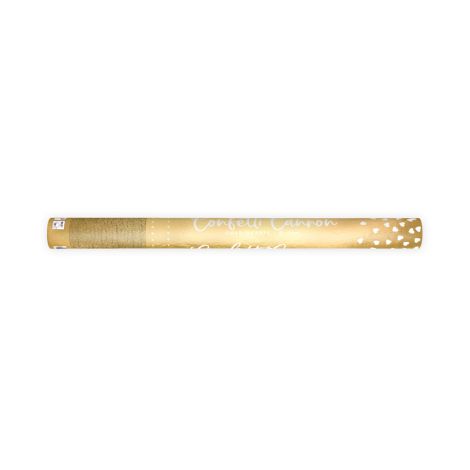 Tuba konfetti PartyDeco z sercami, złota, 60cm - 2