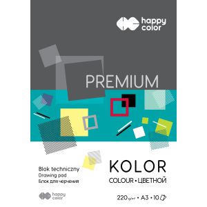 Blok techniczny Happy Color Kolorowy A3/10/220g Premium