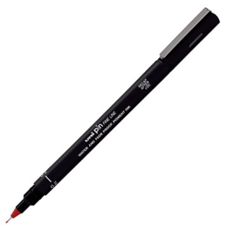 Cienkopis kreślarski Uni Pin-200, 0.2mm, czerwony