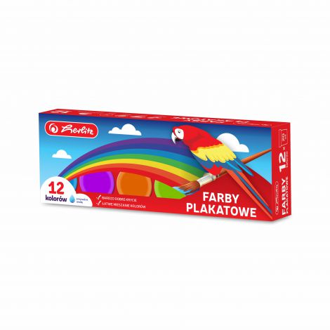 Farby plakatowe Herlitz, 12 kolorów x 20ml
