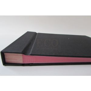 Album na zdjęcia Eco Retro mini 170x220 Czarna okładka płócienna, 15 kart różowych