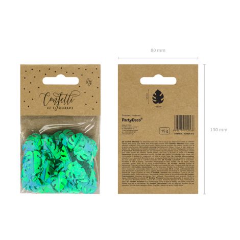 Konfetti PartyDeco Liście zielone, 15g - 2