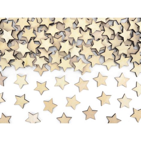 Konfetti dpCraft drewniane Gwiazdki, 2x2cm, 50szt