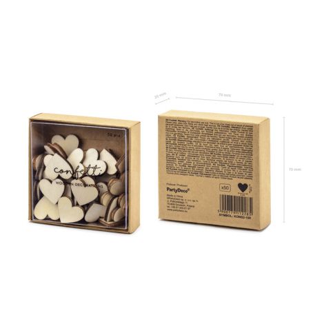 Konfetti dpCraft drewniane Serca, 2x2cm, 50szt - 2