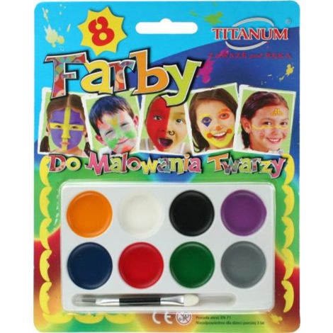 Farby do malowania twarzy Titanum, 8 kolorów