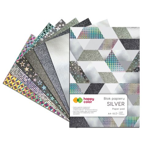 Blok z motywami Happy Color Silver A4/10/150-230g