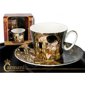 Filiżanka Carmani 250ml ze spodkiem - G. Klimt, Pocałunek